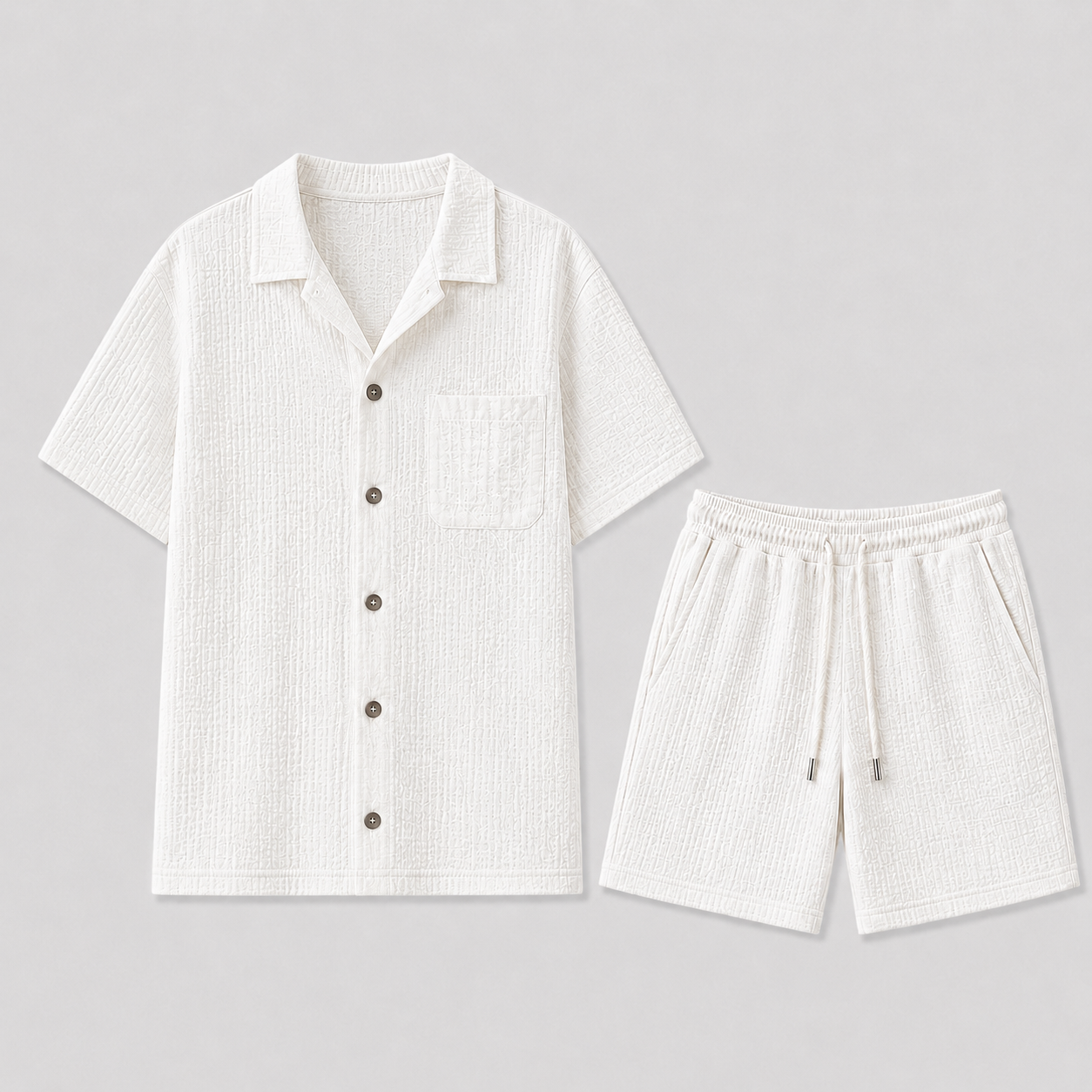 Set uomo in lino con camicia e pantaloni corti estivi | Bella di Roma