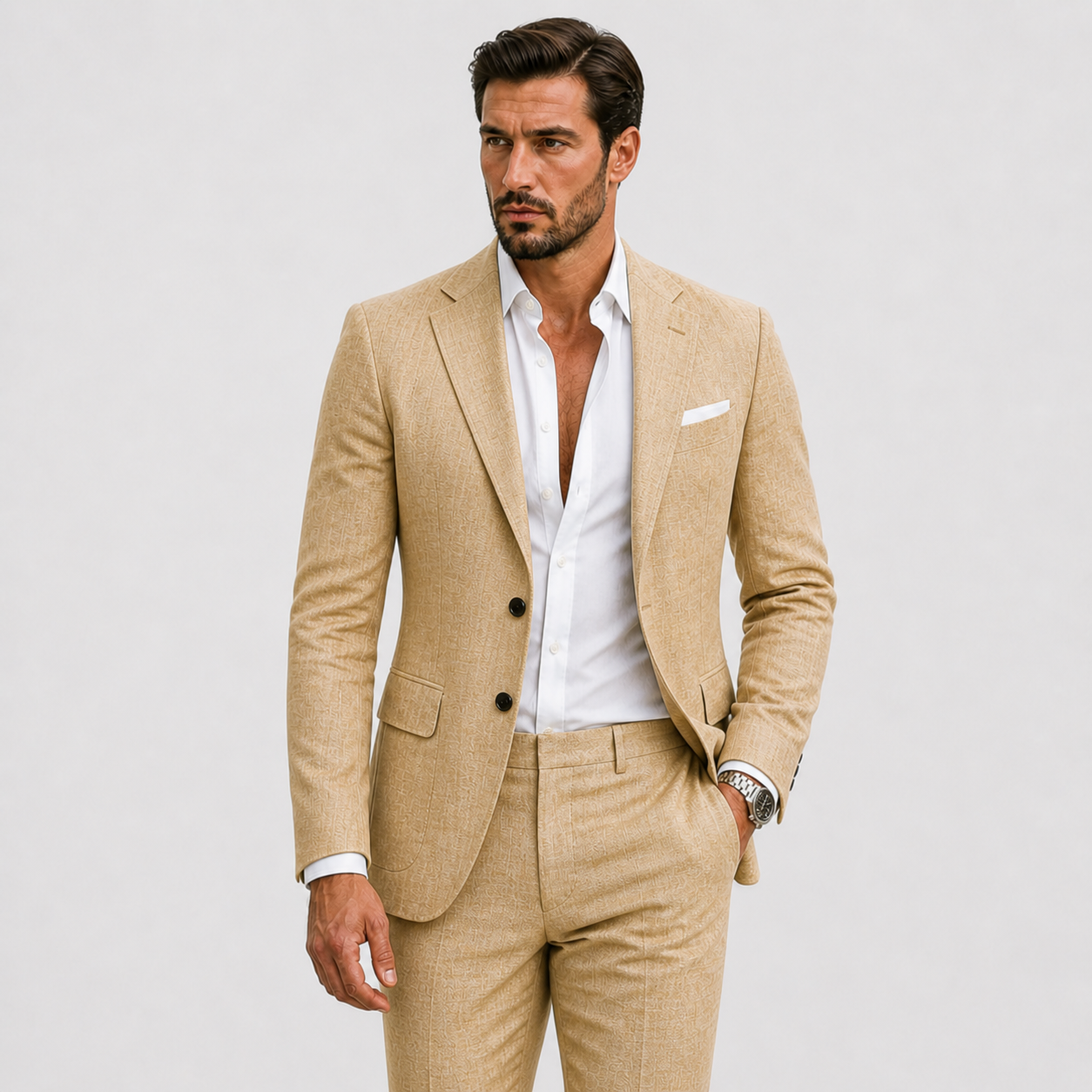 Completo da uomo in lino slim fit eleganza estiva | Lunelle