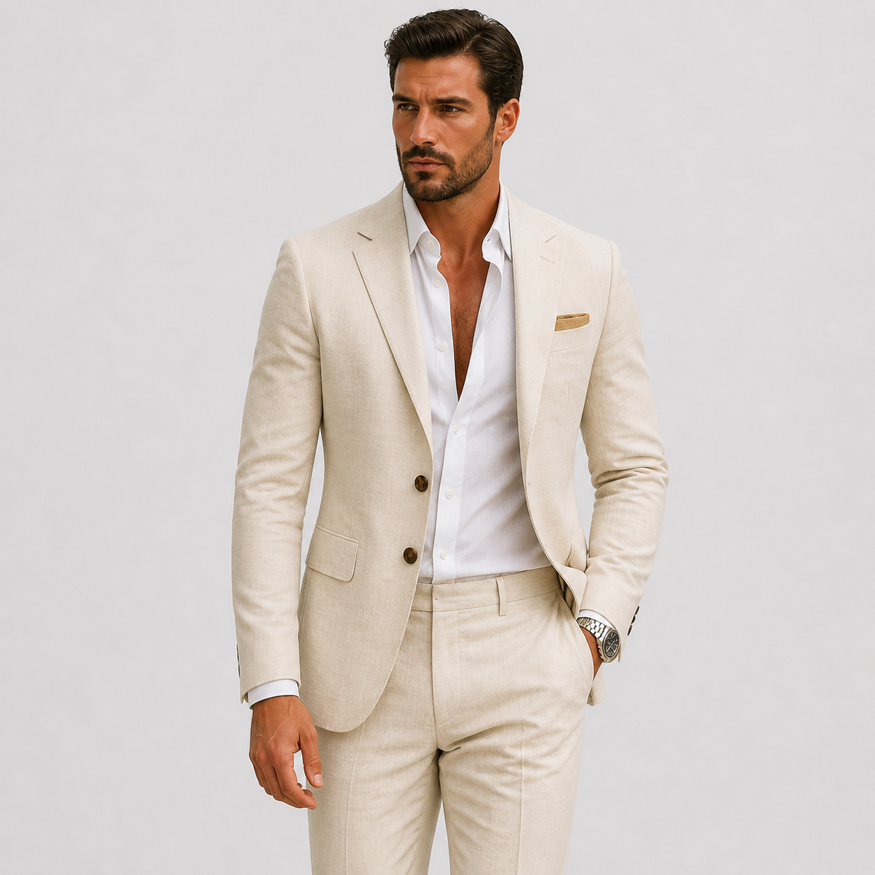 Completo da uomo in lino slim fit eleganza estiva | Lunelle