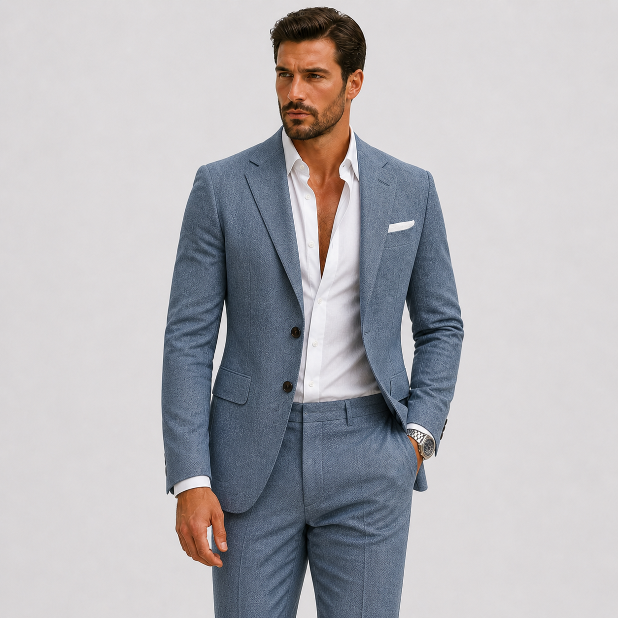 Completo da uomo in lino slim fit eleganza estiva | Lunelle
