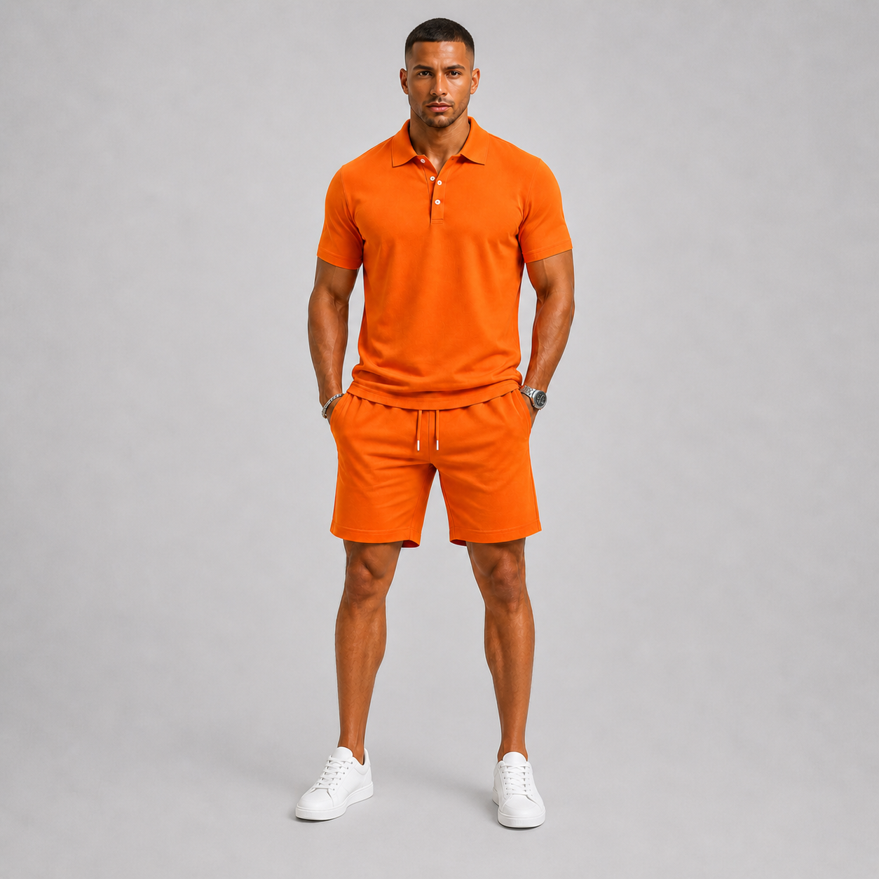 Set sportivo uomo con polo – vista frontale | Bella di Roma