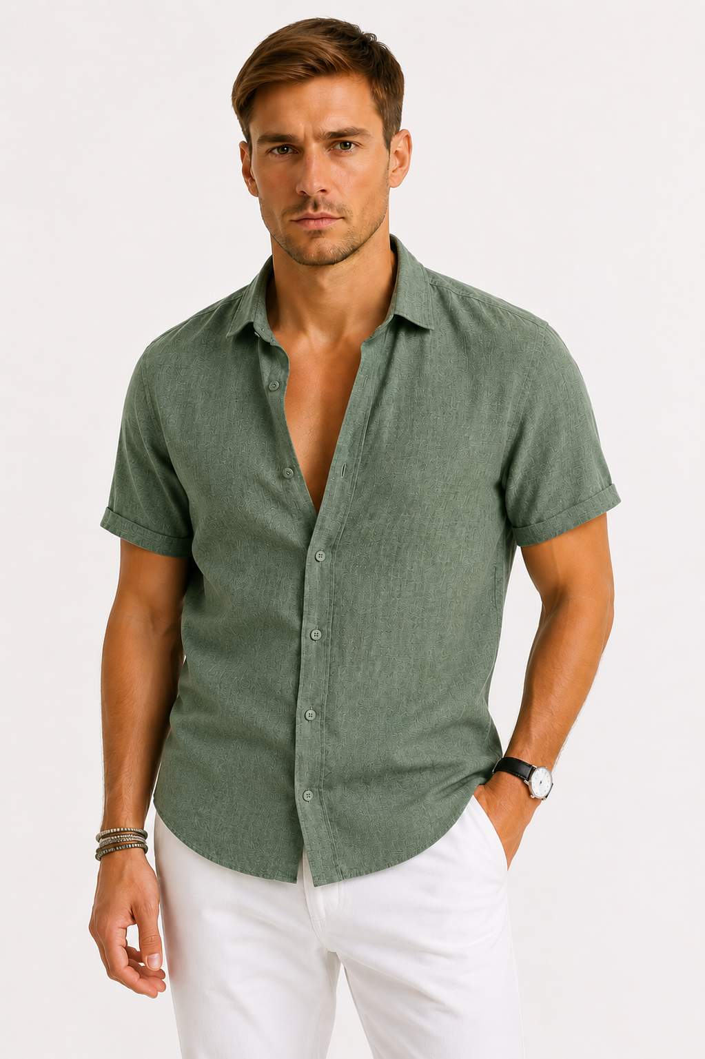 Camicia Uomo in Lino Leggera Stile Estivo | Bella di Roma