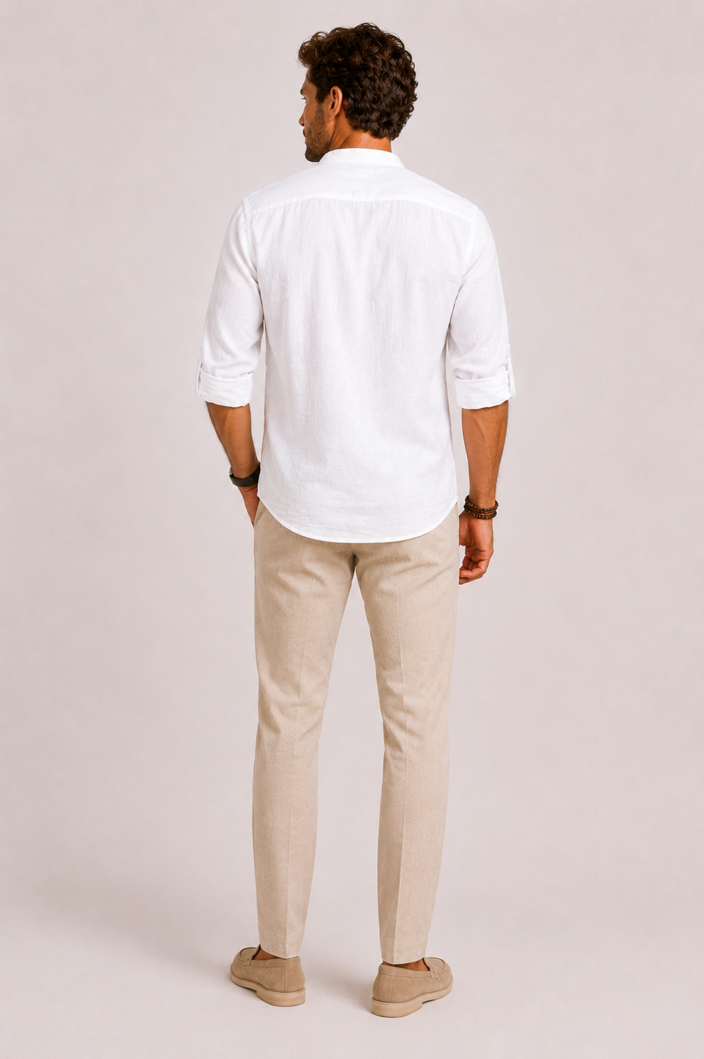 Camicia Uomo in Lino con Colletto Alzato | Bella di Roma