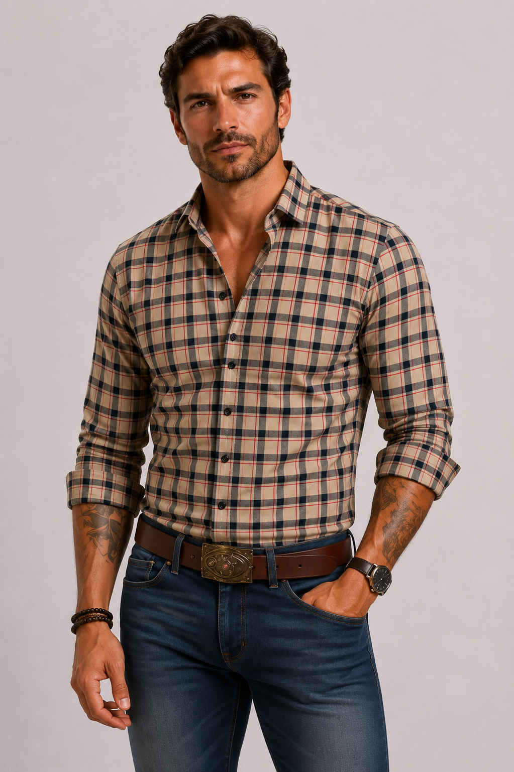 Camicia Uomo a Quadri Moderna | Bella di Roma