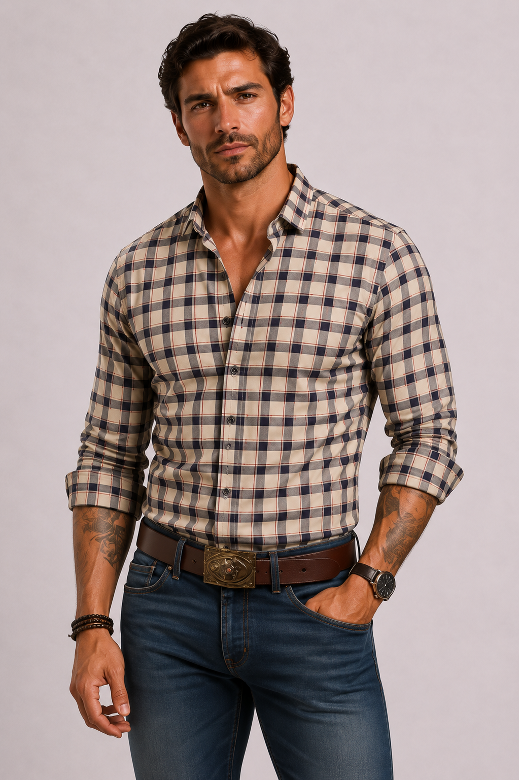 Camicia Uomo a Quadri Moderna | Bella di Roma