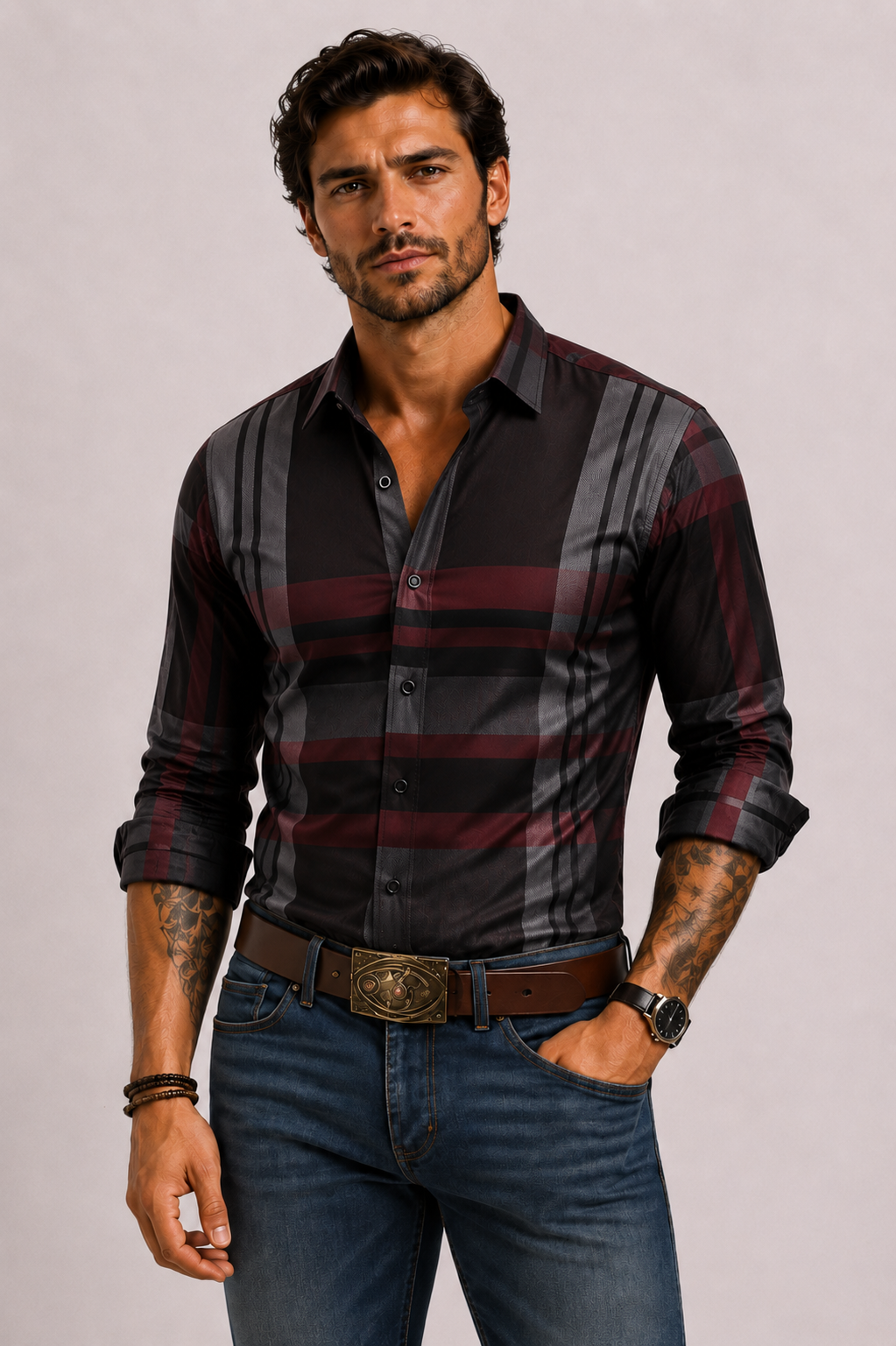 Camicia Uomo a Quadri Moderna | Bella di Roma
