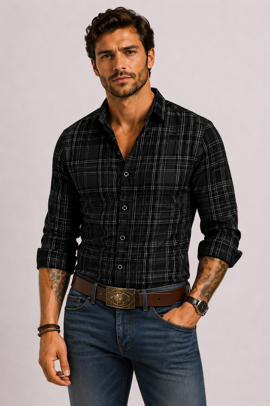 Camicia Uomo a Quadri Moderna | Bella di Roma
