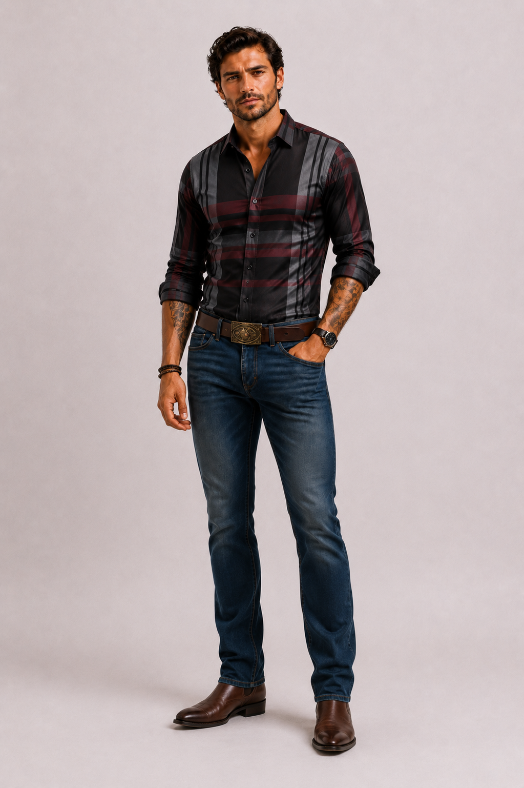 Camicia Uomo a Quadri Moderna | Bella di Roma