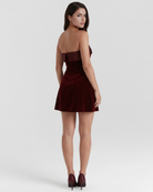 Abito mini Valentina borgogna bandeau Bella di Roma – taglie XS-XL