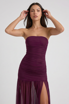 Abito maxi Mora vita a goccia Bella di Roma – look prom gala