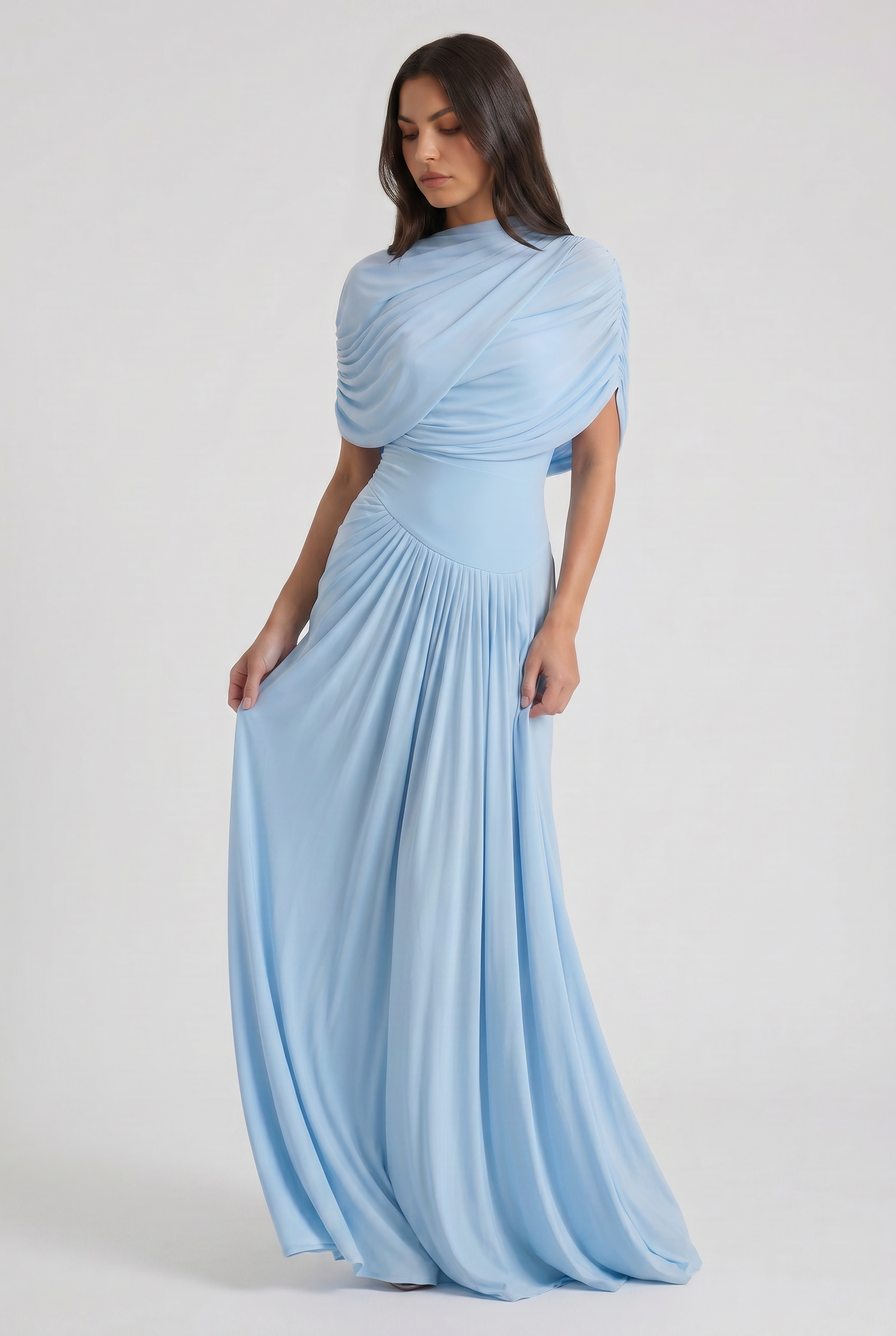 Abito maxi Camilla blu baby Bella di Roma – taglie XS-XL