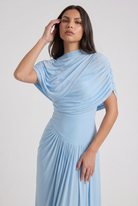Abito maxi Camilla blu baby Bella di Roma – tessuto morbido delicato