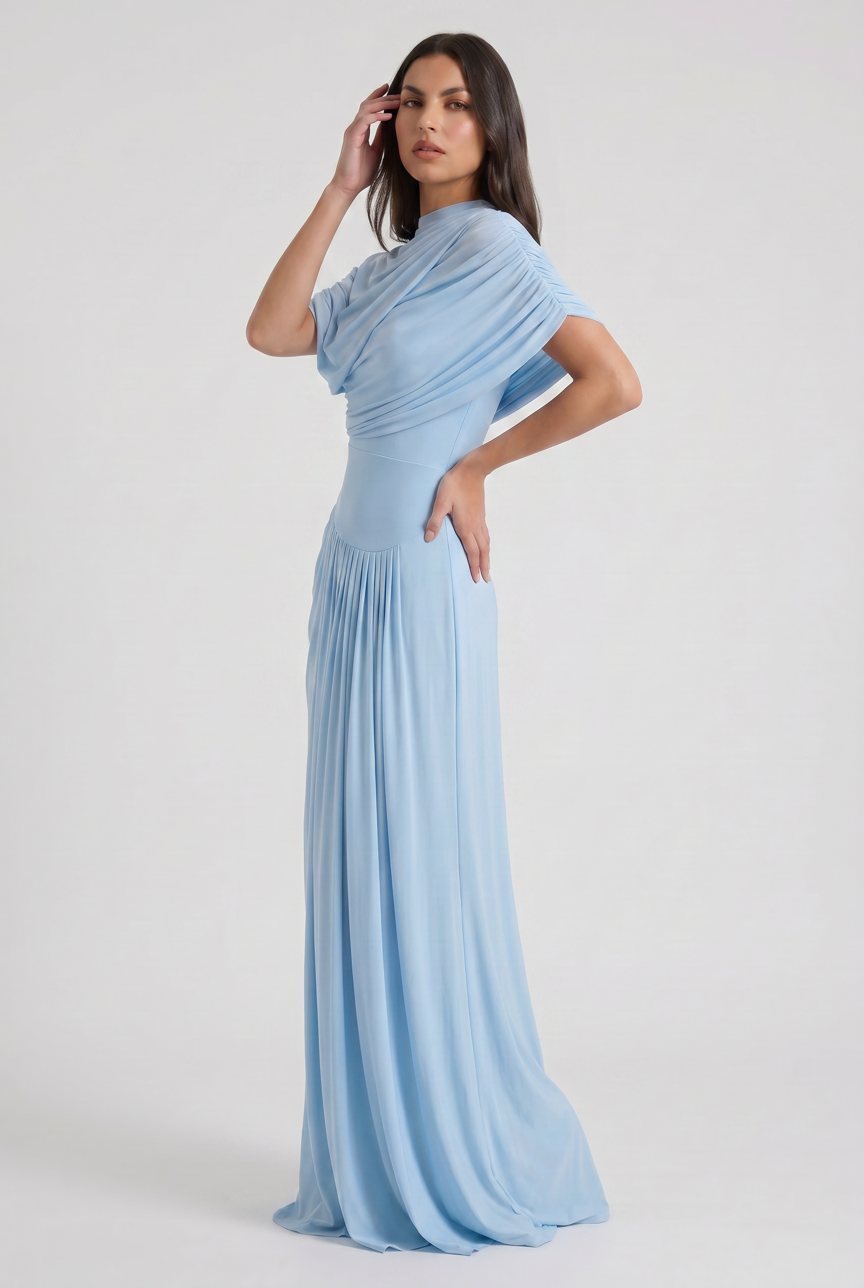 Abito maxi Camilla blu baby Bella di Roma – silhouette romantica