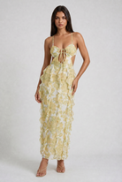 Abito maxi Dalia chiffon narciso Bella di Roma – schiena aperta