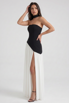 Abito maxi Serena nero e bianco Bella di Roma – look cerimonia elegante