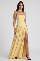 Abito maxi Serena giallo burro Bella di Roma – taglie XS-XL
