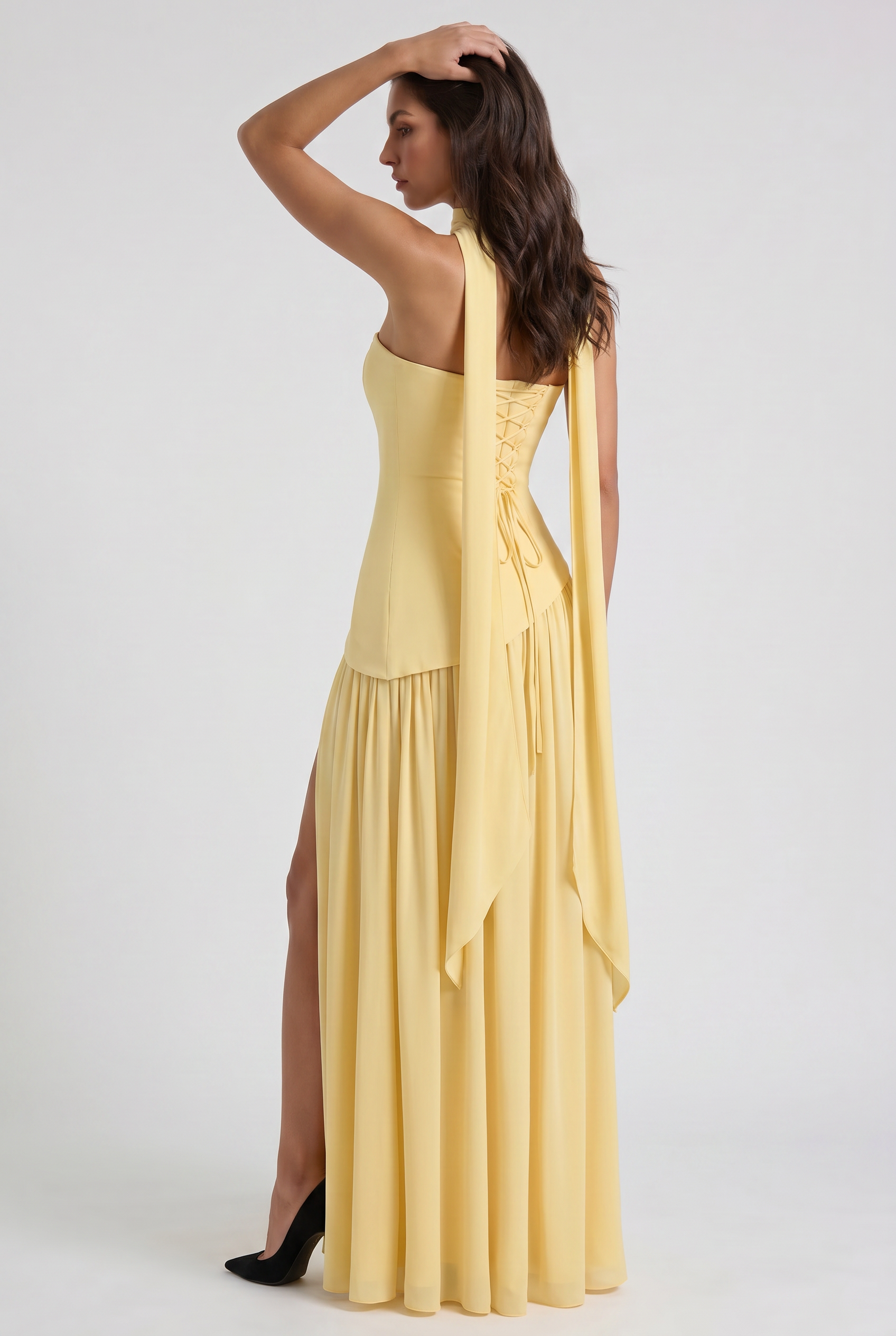Abito maxi Serena giallo burro Bella di Roma – look matrimonio estivo