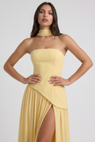 Abito maxi Serena giallo burro Bella di Roma – tessuto premium luminoso
