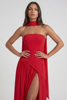 Abito maxi Serena rosso Bella di Roma – taglie XS-XL