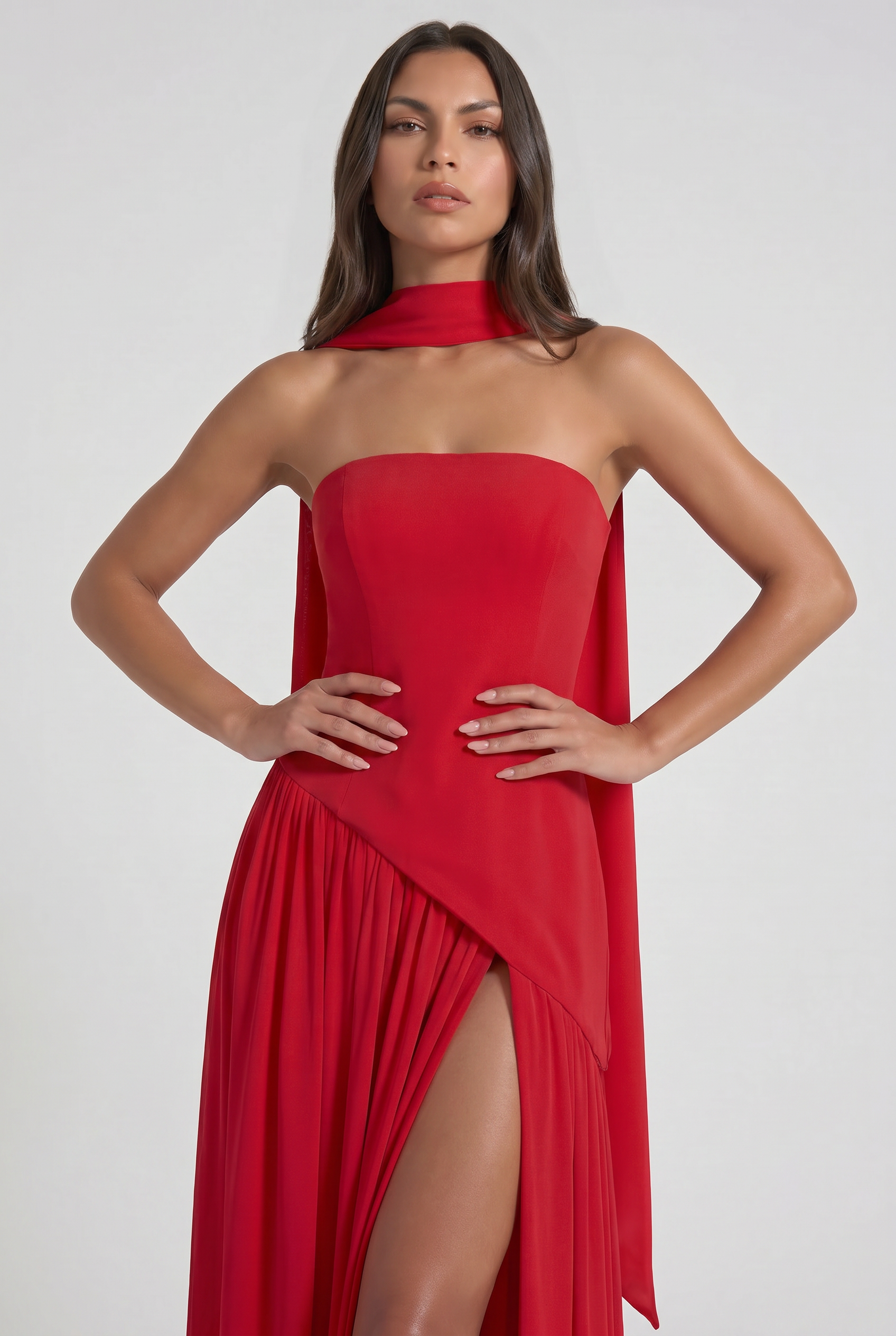Abito maxi Serena rosso Bella di Roma – taglie XS-XL