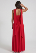 Abito maxi Serena rosso Bella di Roma – silhouette magnetica