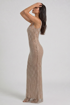 Abito maxi Isabella oro strass Bella di Roma – taglie XS-XL