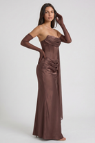 Abito maxi Vittoria marrone Bella di Roma – silhouette elegante