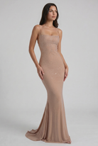 Abito maxi Lumina crema sirena strass Bella di Roma – taglie XS-XL