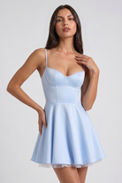 Abito Mini Selene Blu Cielo Bella di Roma – vista frontale