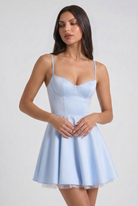 Abito Mini Selene Blu Cielo Bella di Roma – dettaglio