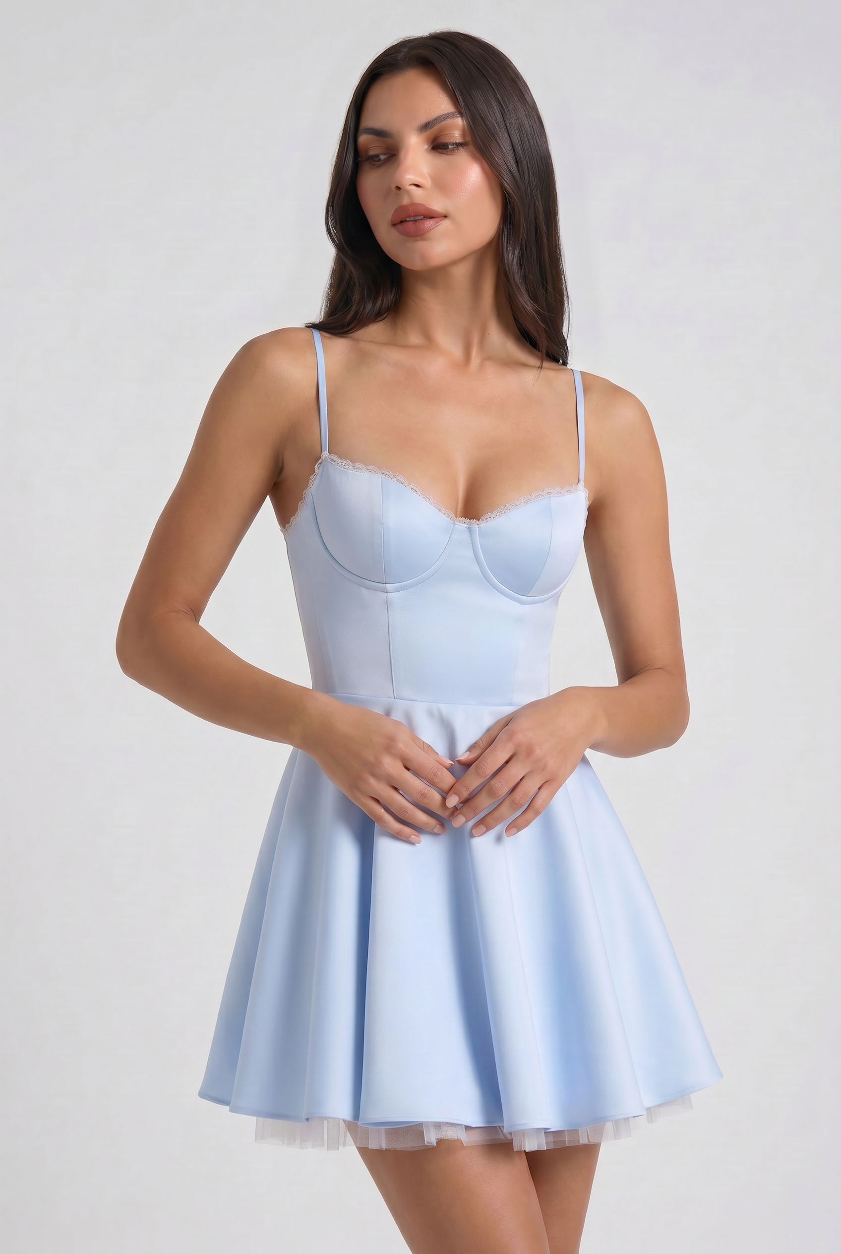 Abito Mini Selene Blu Cielo Bella di Roma – dettaglio