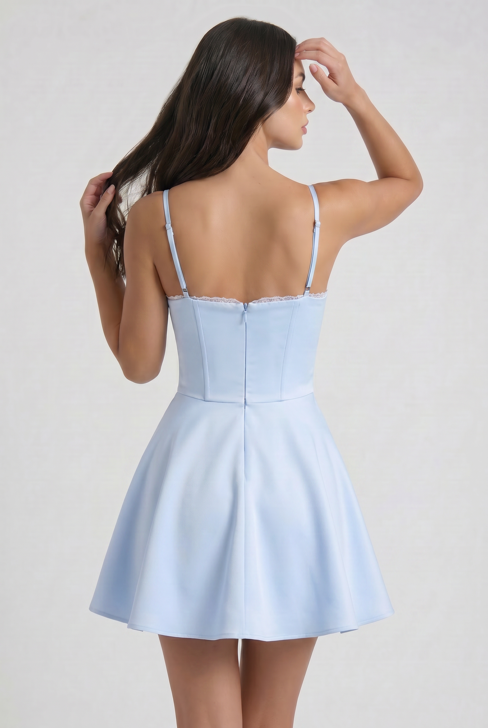 Abito Mini Selene Blu Cielo Bella di Roma – laterale