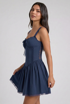 Abito Mini Luna Blu Scuro Bella di Roma – dettaglio