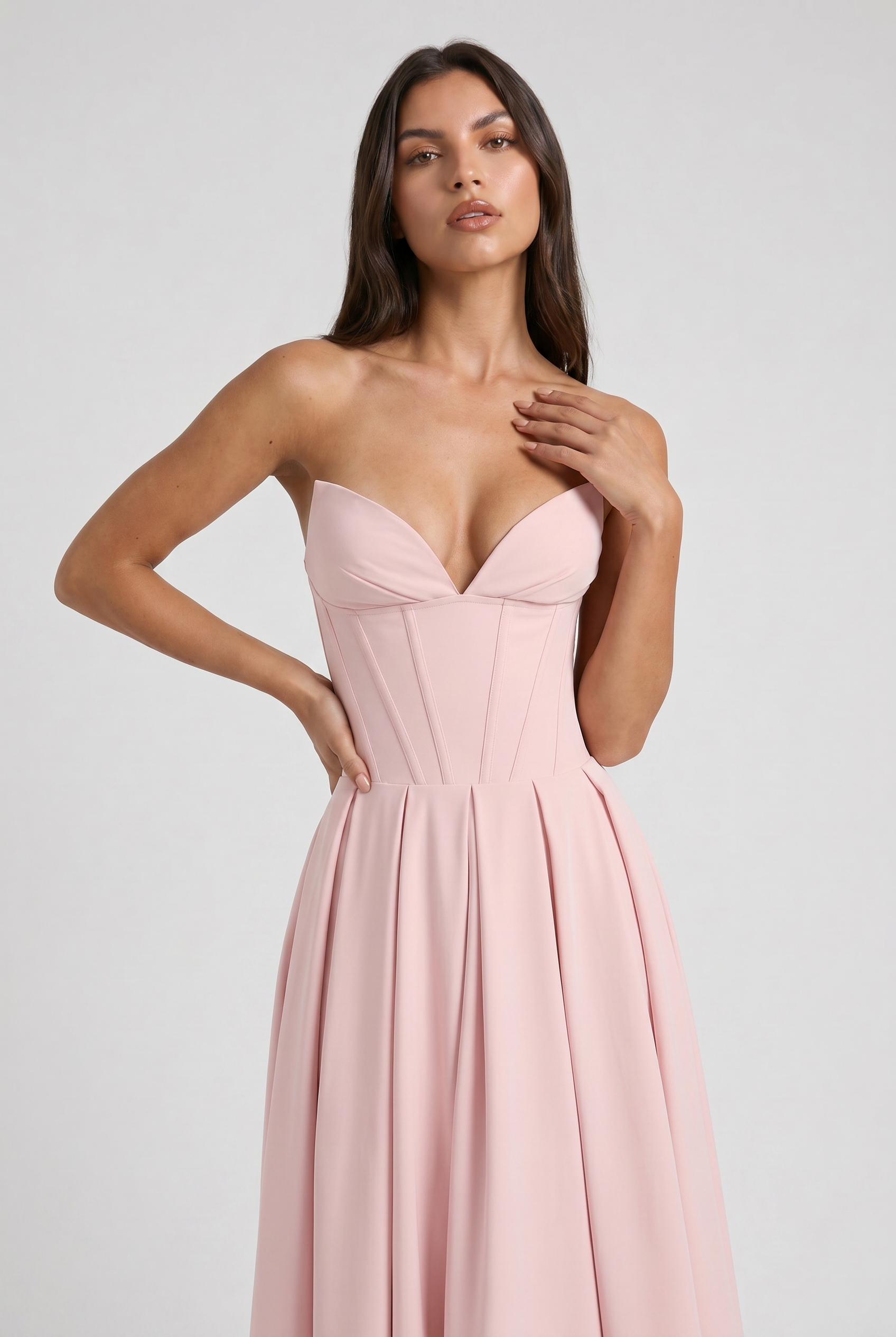 Abito Midi Amalfi Rosa Bella di Roma – laterale