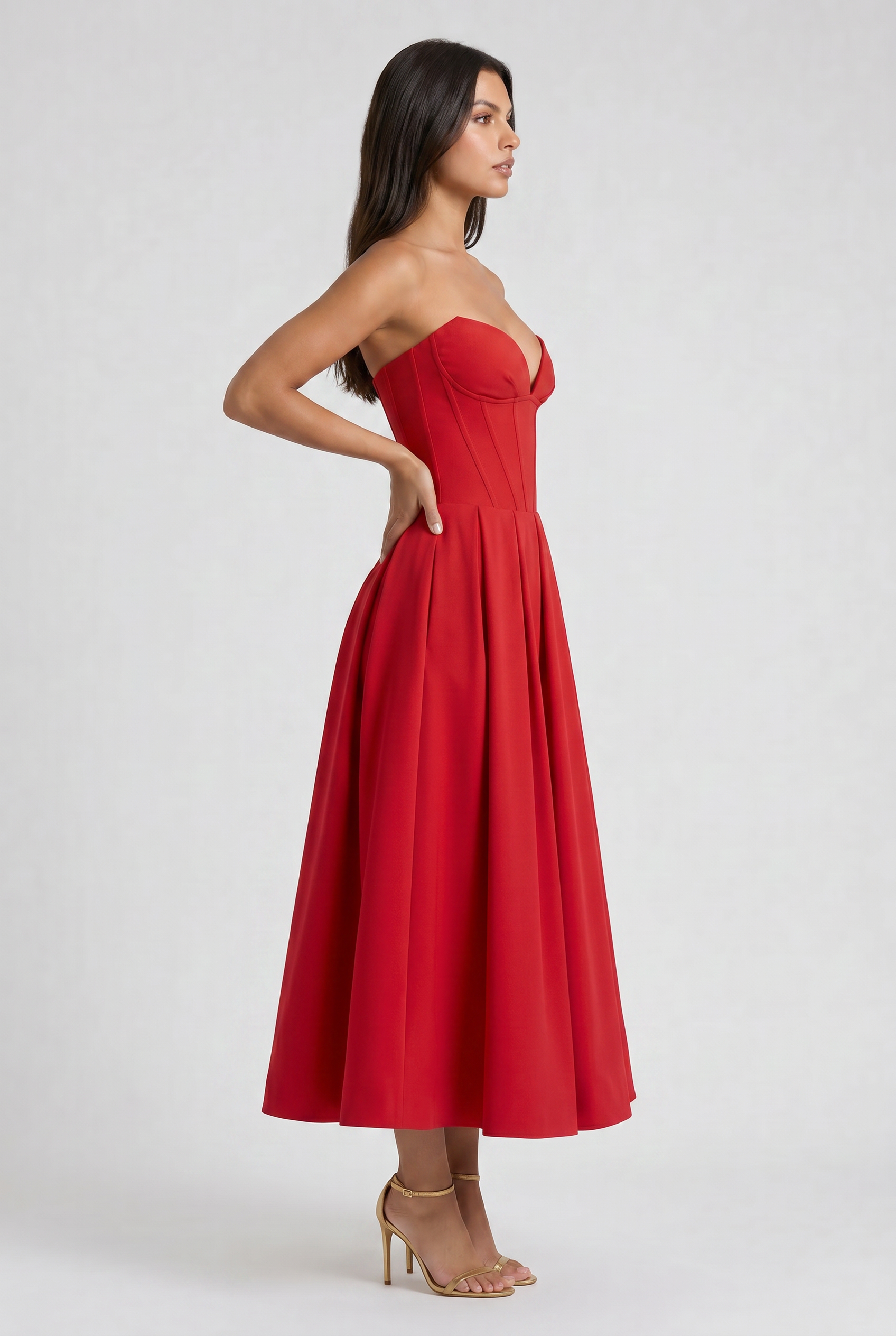 Abito Midi Amalfi Rosso Bella di Roma – retro