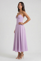 Abito Midi Amalfi Viola Bella di Roma – retro