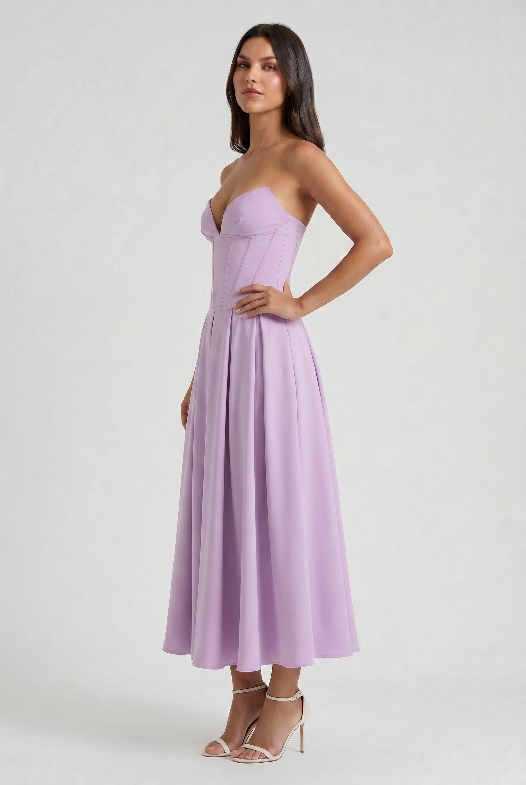 Abito Midi Amalfi Viola Bella di Roma – retro