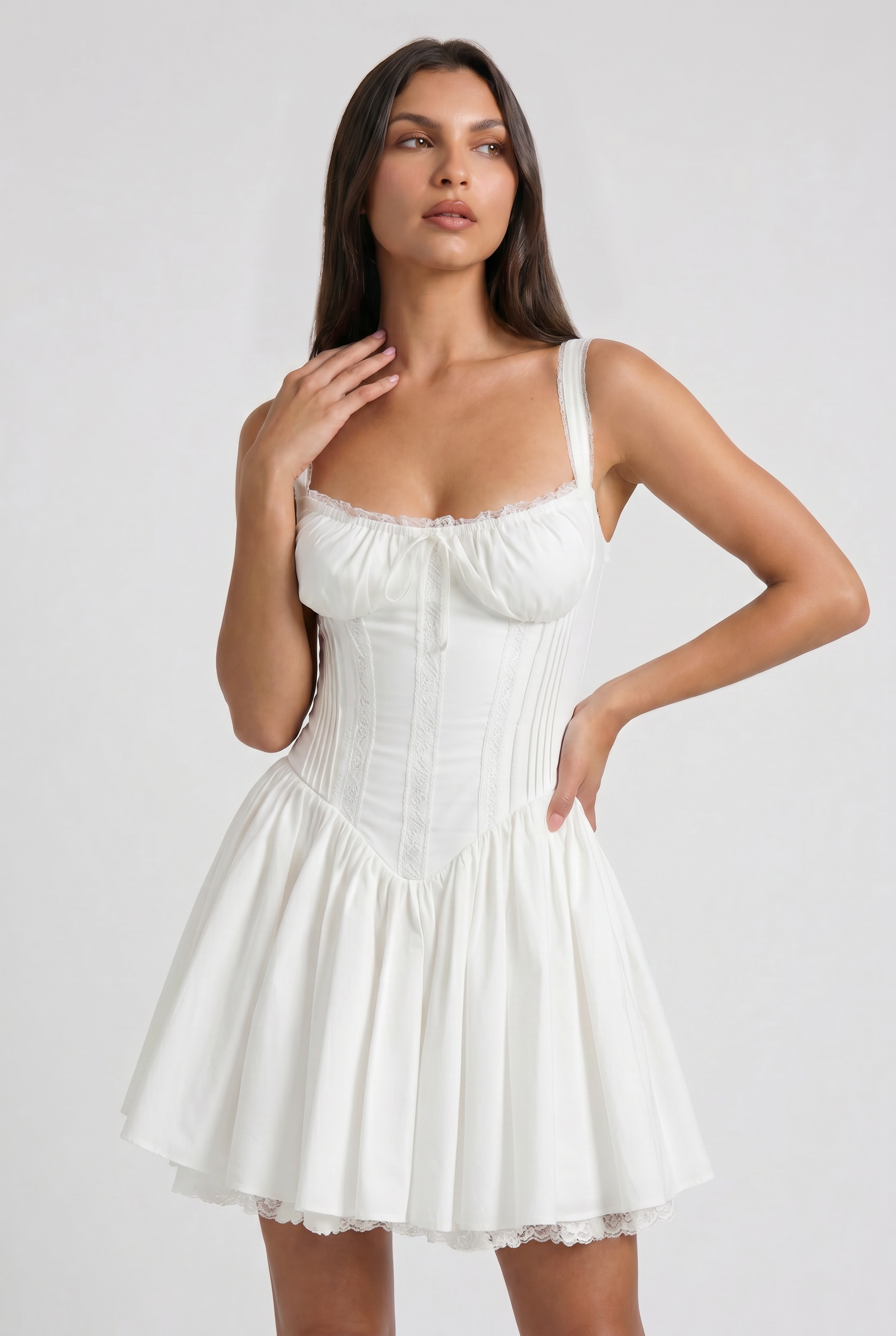 Abito Mini Luna Bianco Bella di Roma – vista frontale