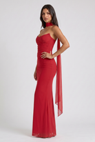 Set maxi Malu rosso Bella di Roma – corsetto rosso rete