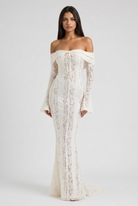 Abito maxi Alessandra bianco schiena scoperta Bella di Roma – gonna maxi fluida