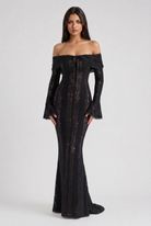 Abito maxi Alessandra nero schiena scoperta Bella di Roma – taglie XS-XL