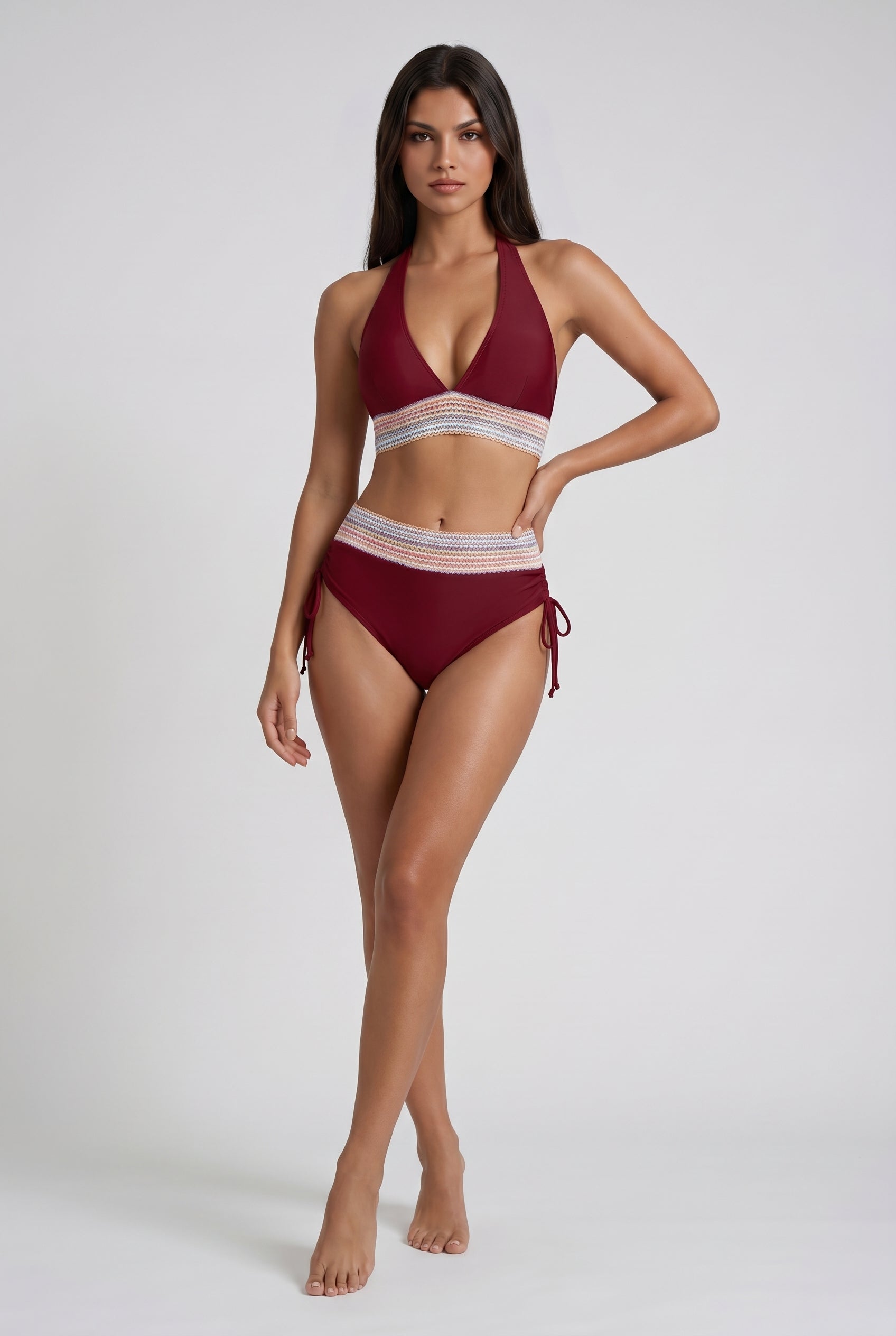Bikini modellante Raya bordeaux Bella di Roma – effetto snellente