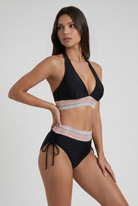 Bikini modellante Raya bordeaux Bella di Roma – arricciature decorative