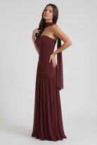 Abito maxi Celestienne chiffon nero e bianco Bella di Roma – silhouette