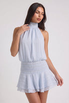 Abito Mini Chiara Blu Baby Chiffon Bella di Roma – retro