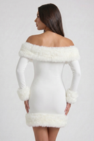 Abito Mini Bella Bianco Pelliccia Bella di Roma – modella