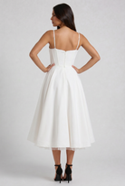 Abito Midi Selene Bianco Satin Bella di Roma – retro