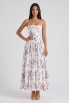 Abito maxi Imogen floreale rosa Bella di Roma – vista frontale