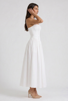 Abito maxi Imogen floreale viola Bella di Roma – vista frontale