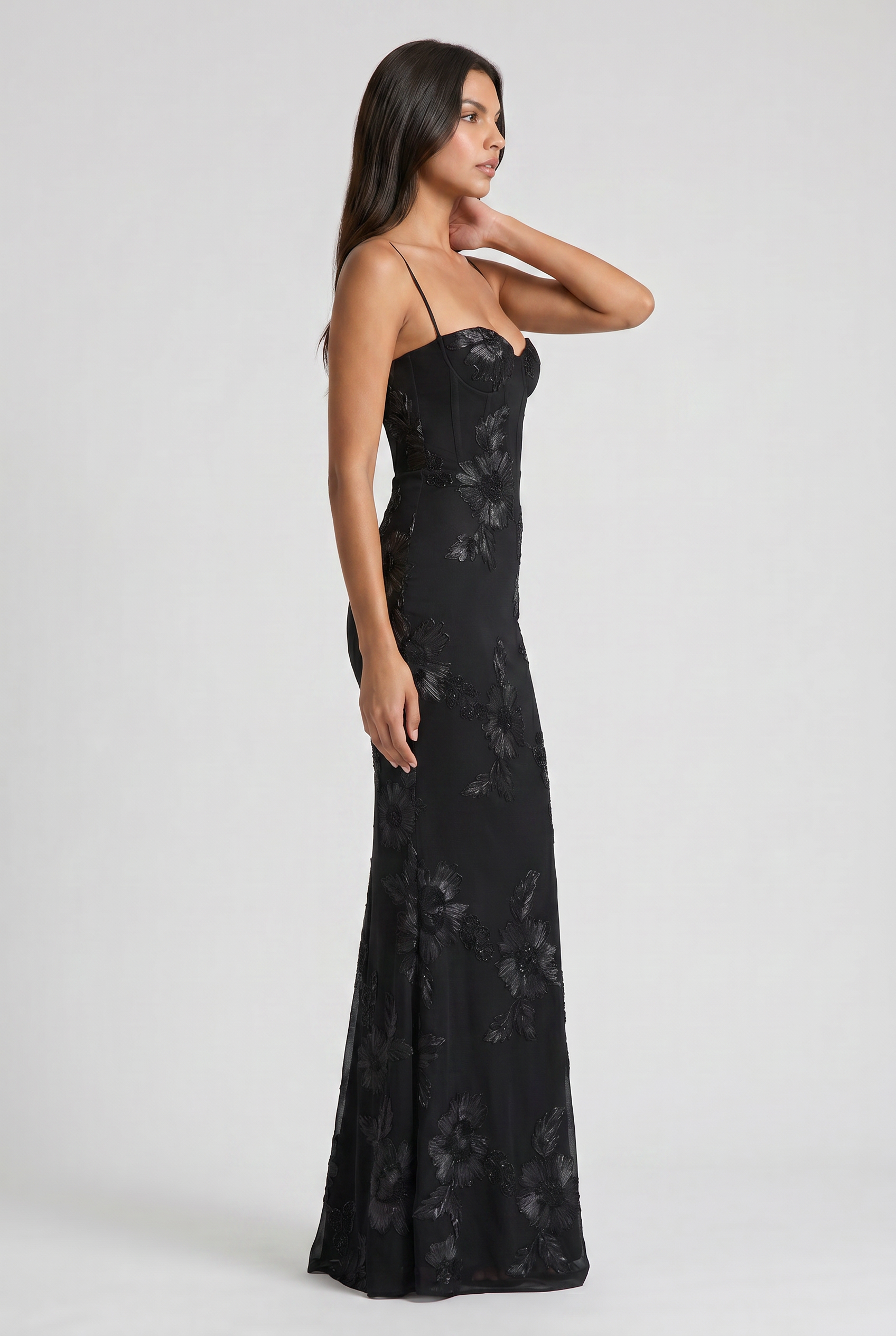 Abito maxi Mirelle floreale bordeaux Bella di Roma – look matrimonio
